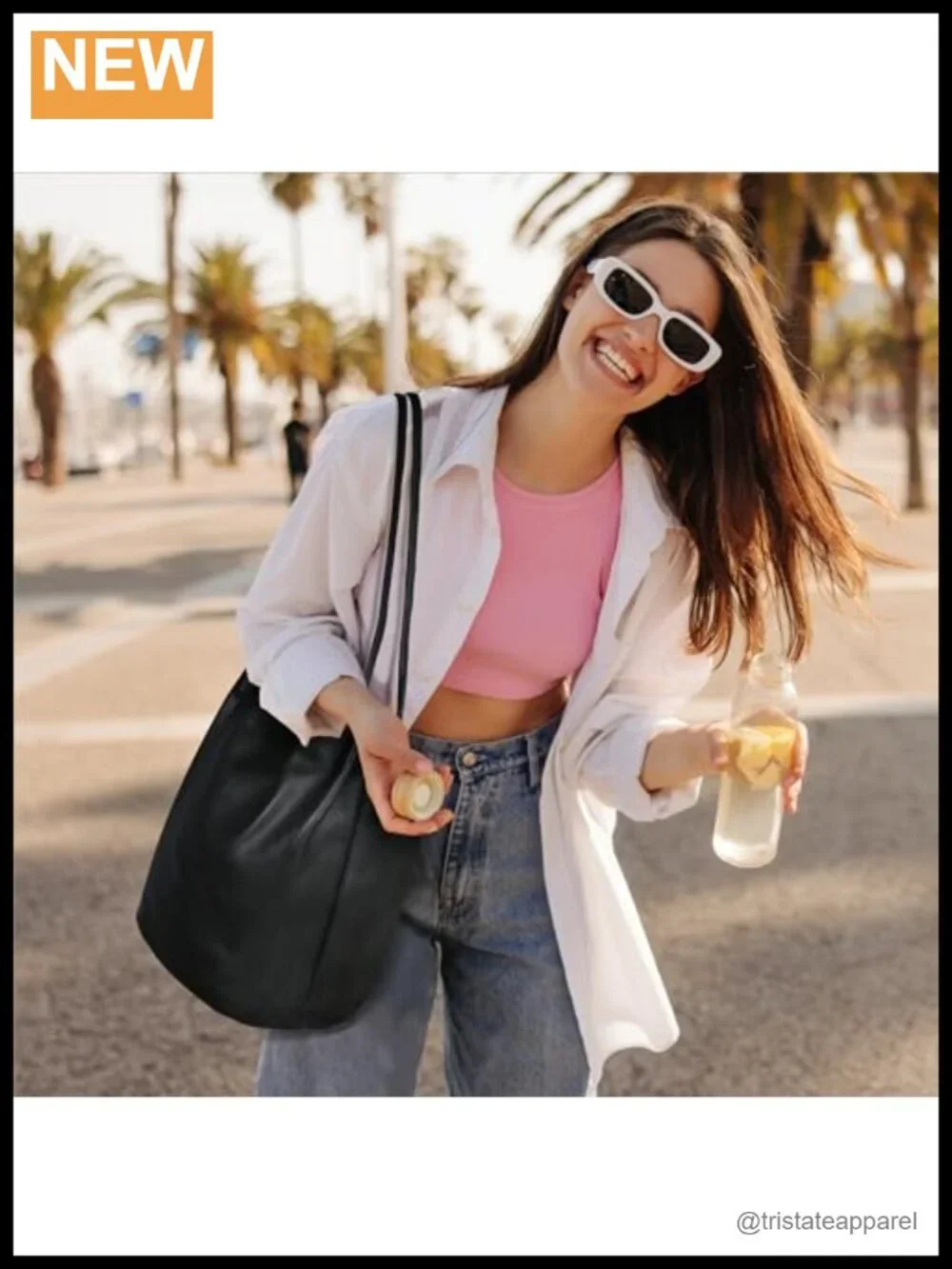 Genuine Leather Bucket Tote Hobo Shoulder Handbag with Zip Pockets